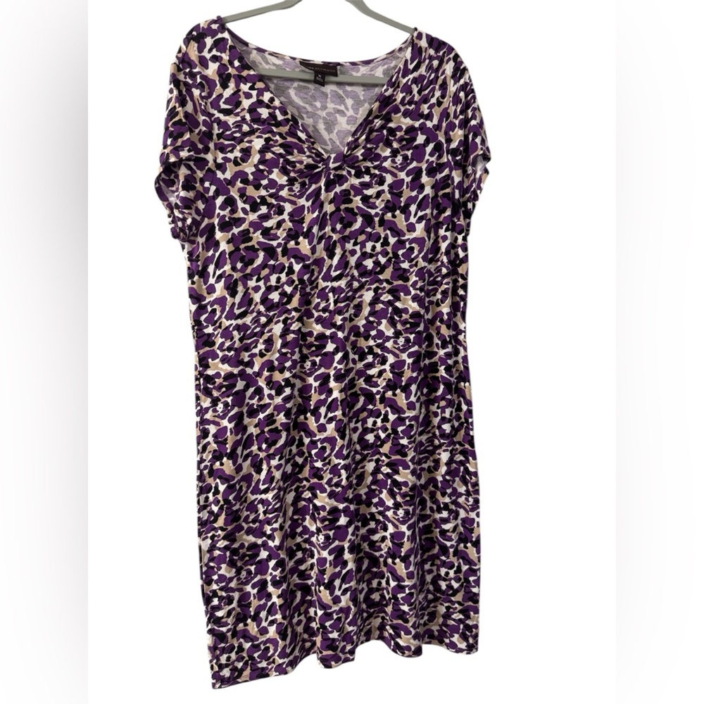 Dana Buchman Purple Animal Print Dress